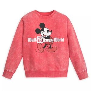 Mickey Mouse Mineral Wash Sweatshirt for Kids – Walt Disney World – Red